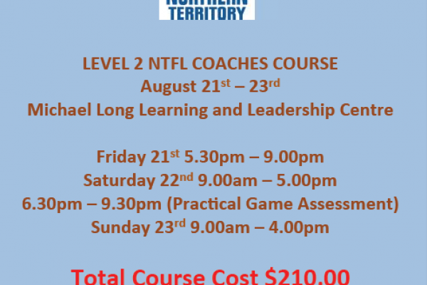 Level 2 Coaching Course - Darwin